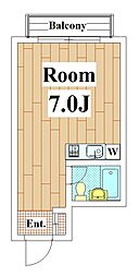 モアイ大岡山 ワンルームの間取図画像