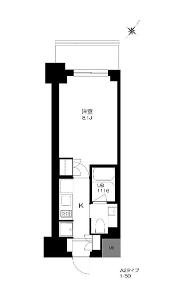 プライマル勝どき ｜東京都中央区勝どき６丁目(賃貸マンション1K・2階・25.68㎡)の写真 その2