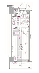 ガーラ・ヒルズ赤坂 1階1Kの間取り