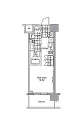 パークハビオ赤坂 3階ワンルームの間取り