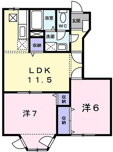 兵庫県姫路市大津区平松(賃貸アパート2LDK・1階・53.51㎡)の写真 その2