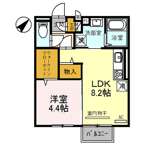 兵庫県姫路市飾磨区今在家2丁目(賃貸アパート1LDK・2階・35.11㎡)の写真 その2