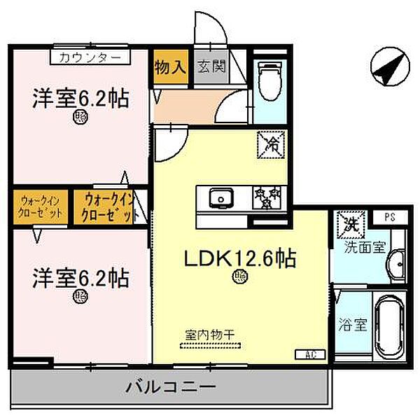 兵庫県姫路市青山西4丁目(賃貸アパート2LDK・3階・57.08㎡)の写真 その2