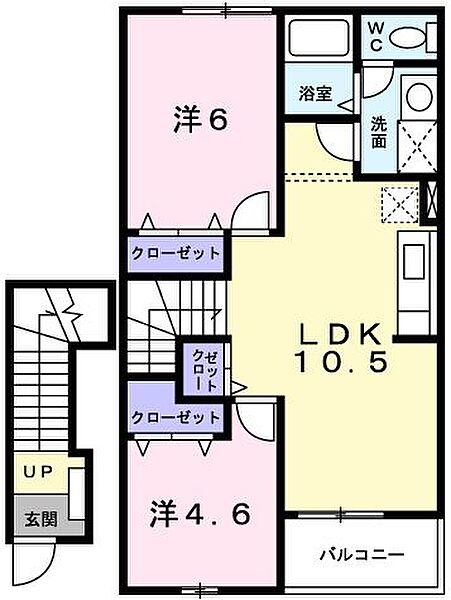 兵庫県たつの市御津町苅屋(賃貸アパート2LDK・2階・51.67㎡)の写真 その2
