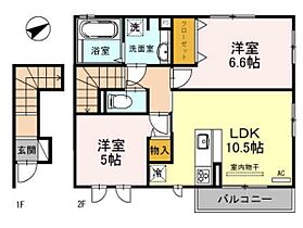 兵庫県姫路市大津区平松（賃貸アパート2LDK・2階・58.27㎡） その2