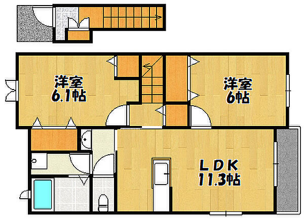 兵庫県神戸市西区伊川谷町潤和(賃貸アパート2LDK・2階・57.07㎡)の写真 その2