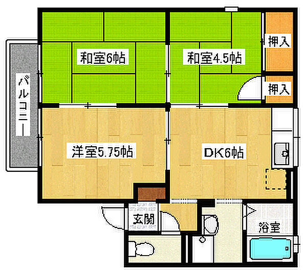 兵庫県神戸市垂水区清玄町(賃貸アパート3DK・2階・48.00㎡)の写真 その2