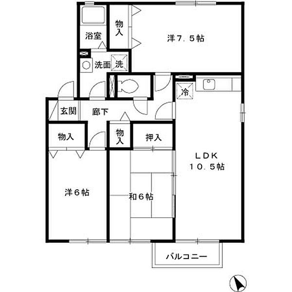 兵庫県姫路市広畑区蒲田4丁目(賃貸アパート3LDK・2階・70.43㎡)の写真 その2