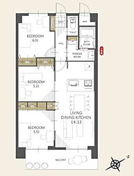 ロワールマンション青葉ウエスト棟 3LDKの間取図画像