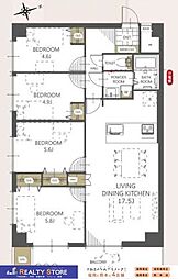 エバーライフ箱崎第2 4LDKの間取り