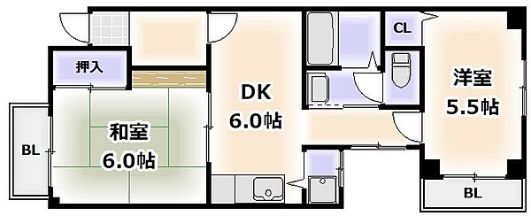 大阪府大阪市阿倍野区昭和町1丁目(賃貸マンション2DK・5階・52.00㎡)の写真 その2