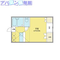 プレジール紫竹山 ワンルームの間取図画像