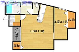 パインテイル2 1LDKの間取図画像