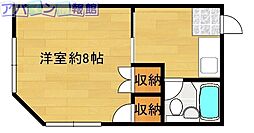 シャトレーゼ鐙 1Kの間取図画像