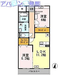 ウィステリア2 2LDKの間取図画像