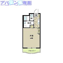 パークハイツ女池南 1Kの間取図画像