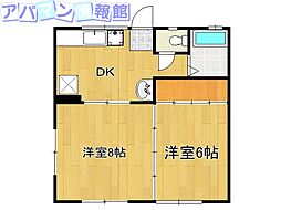 レジデンスロベリア 2DKの間取図画像