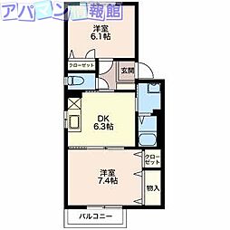 ベガ・M 2DKの間取図画像
