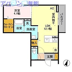 セジュール小張木 1LDKの間取図画像