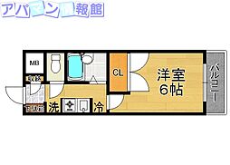 ラ・ヴィラ天神 1Kの間取図画像