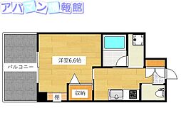 ファーストクラス市民病院前 1Kの間取図画像