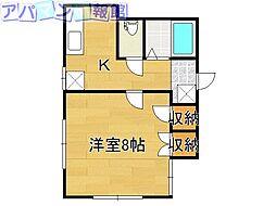 プレーンコート2 1Kの間取図画像