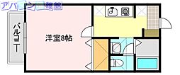 コンフォートベルA 1Kの間取図画像