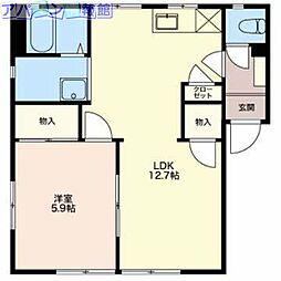 ラヴィアンローズ 1LDKの間取図画像
