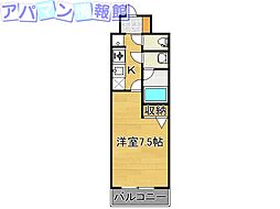 夢ランドワイズテラス笹口 1Kの間取図画像