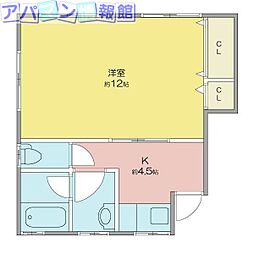 ガーデンハウス夢 1Kの間取図画像