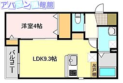 ガロンヌ上所上 1LDKの間取図画像