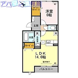 K-Field2 1LDKの間取図画像