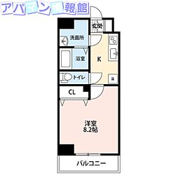 サウスレジデンス 1Kの間取図画像