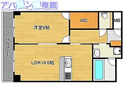 エトワール中央インター 1LDKの間取図画像