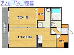 ベリエ3 1LDKの間取図画像