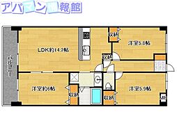 エトワール神道寺 3LDKの間取図画像