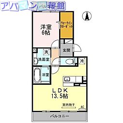 なごみA 1LDKの間取図画像
