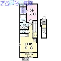 新潟県新潟市中央区高志1丁目（賃貸アパート1LDK・2階・42.04㎡） その2