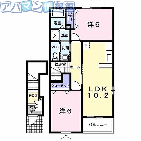 ニューグランツII ｜新潟県新潟市西蒲区巻甲(賃貸アパート2LDK・2階・57.02㎡)の写真 その2