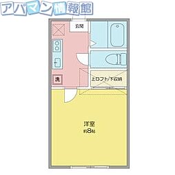 ブランドール 1Kの間取図画像
