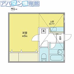 グリーシェル五十嵐 ワンルームの間取図画像