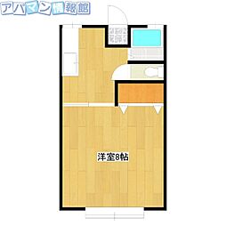 ラーバンハウスナカハラ 1Kの間取図画像
