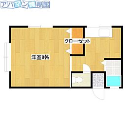ラーバンハウスナカハラ 1Kの間取図画像