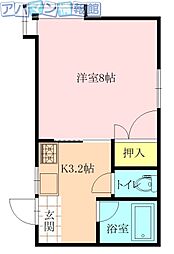 ニューハイム青山 1Kの間取図画像