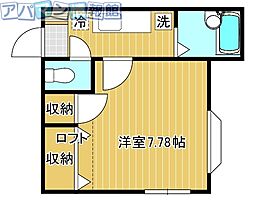 メゾン・ド・プルネールB 1Kの間取図画像