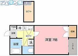 プラザドゥエスプリ 1Kの間取図画像