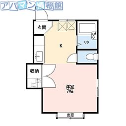コーポトップ 1Kの間取図画像