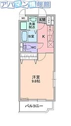 サン・ノーヴァ五十嵐 1Kの間取図画像