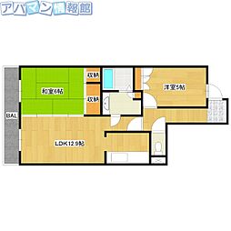 サーパス小針 2LDKの間取図画像