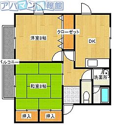 ソレイユ寺尾 2DKの間取図画像
